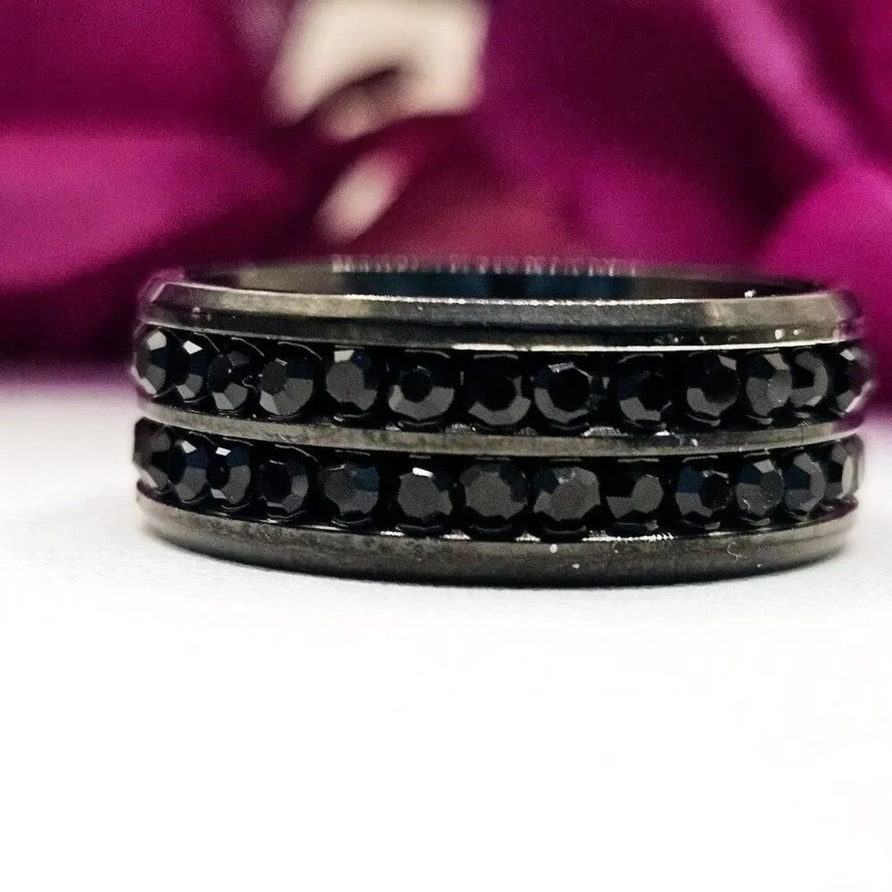Black & Black Diamond Titanium Ring